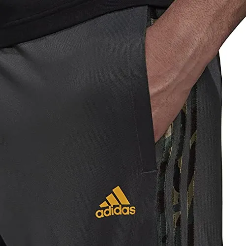 adidas Men's Standard Warm-up Tricot Tapered Camo Track Pant, Solid Grey, Small