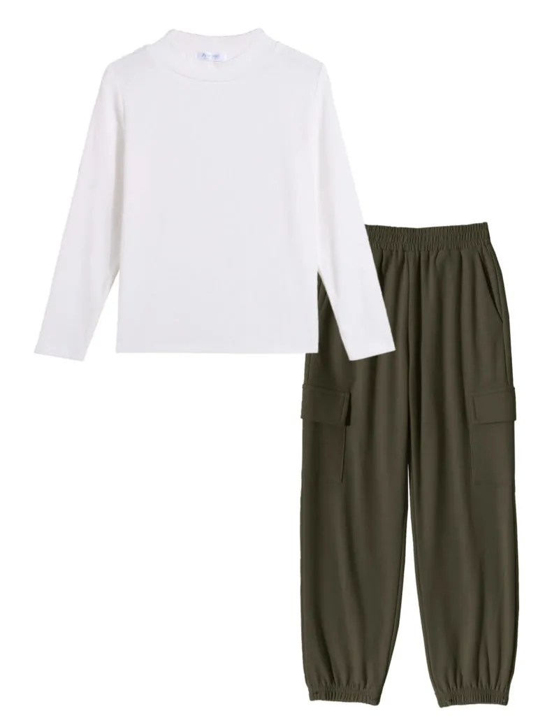 Arshiner Girls 2 Piece Outfits Long Sleeve Pullover Jogger Pants