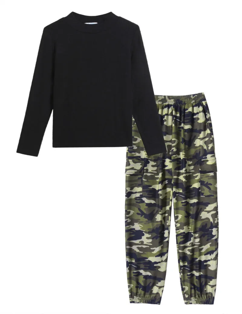 Arshiner Girls 2 Piece Outfits Long Sleeve Pullover Jogger Pants