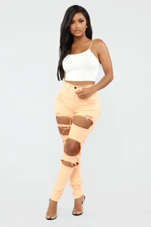 Baggage Claim Skinny Jeans - Peach