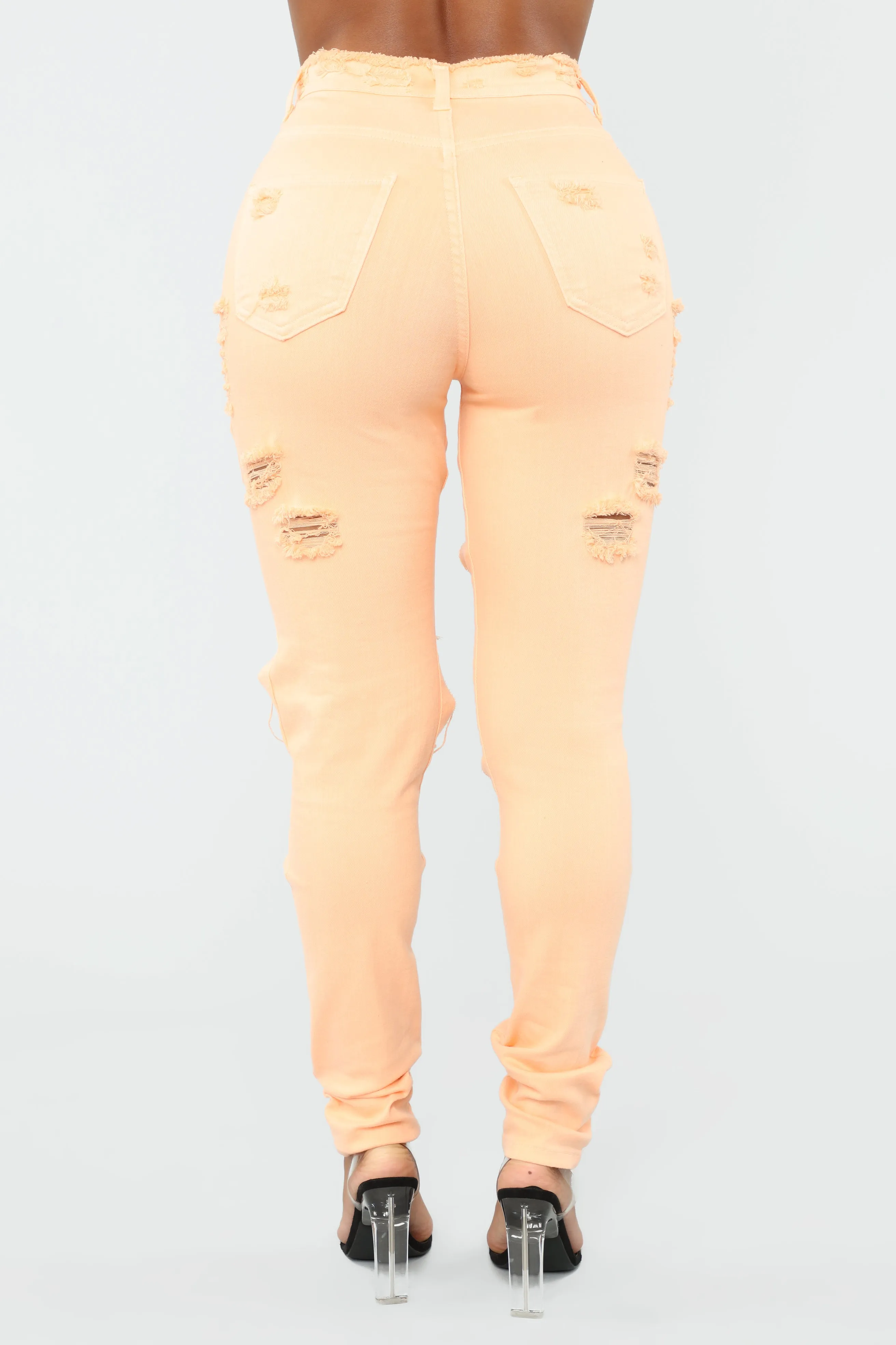 Baggage Claim Skinny Jeans - Peach