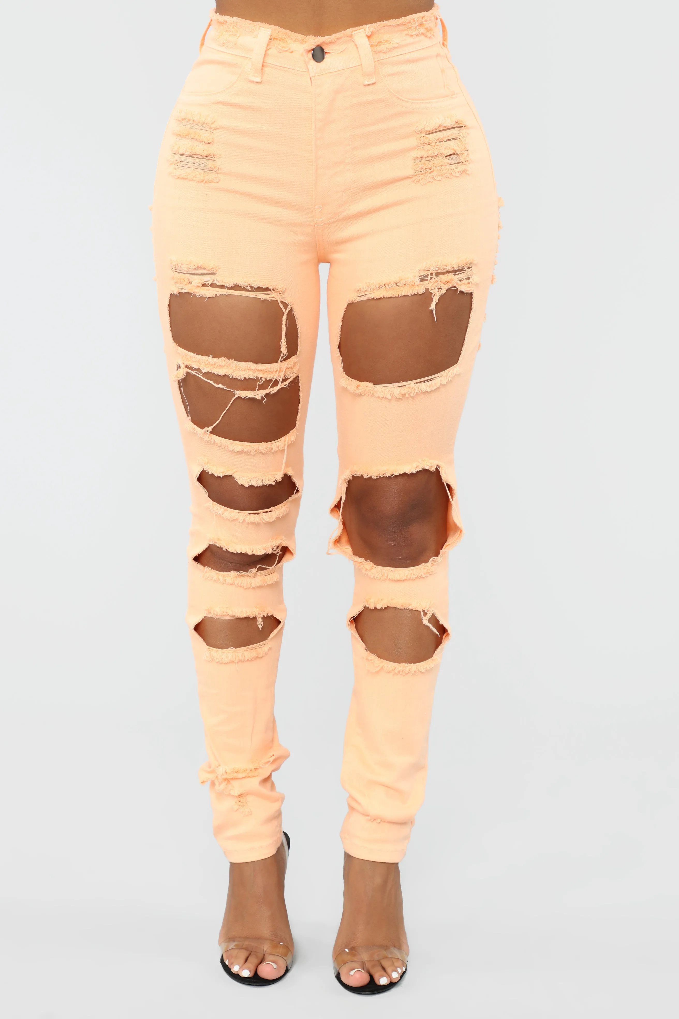 Baggage Claim Skinny Jeans - Peach