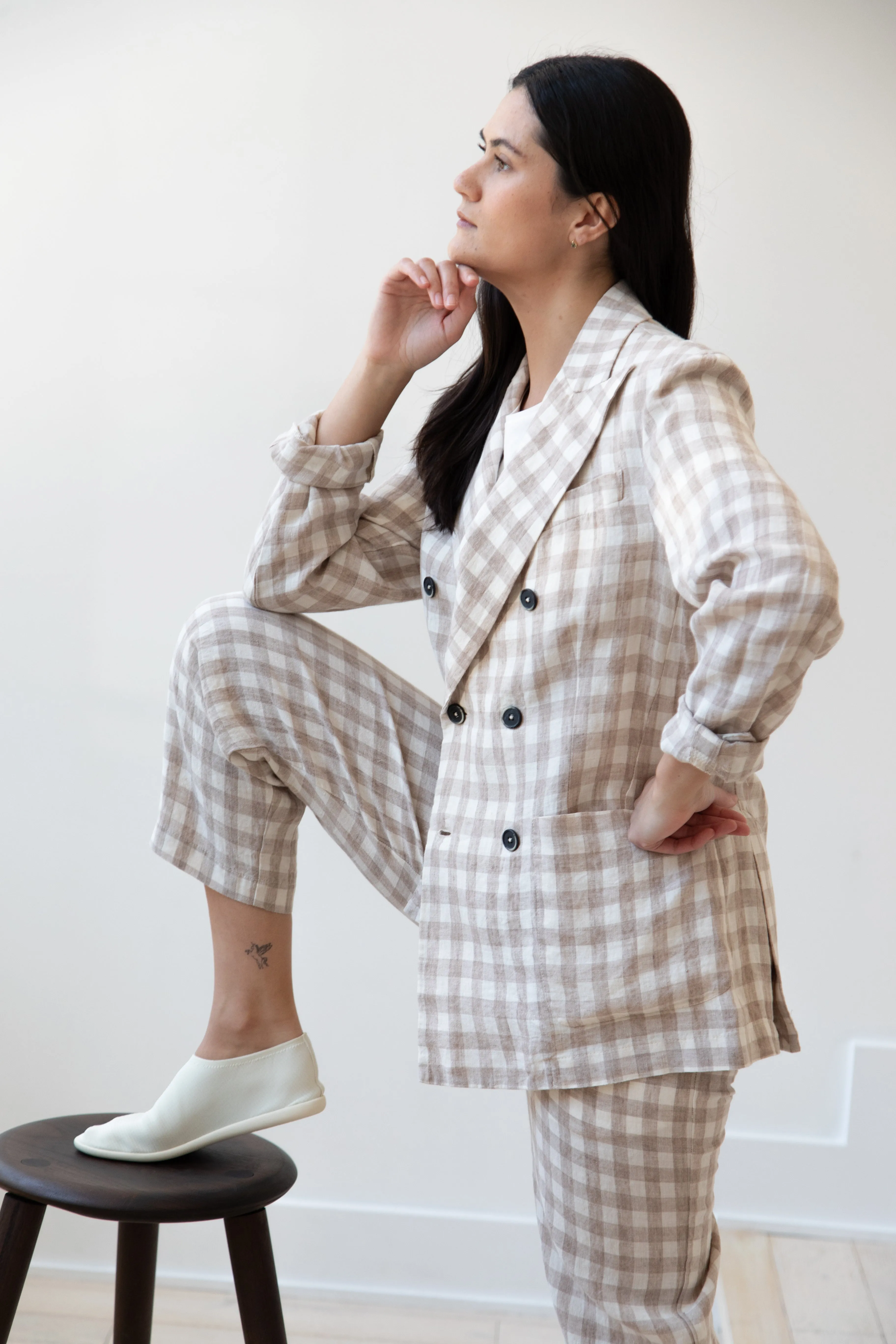 Barena Venezia | Double Breasted Blazer in Cream Check