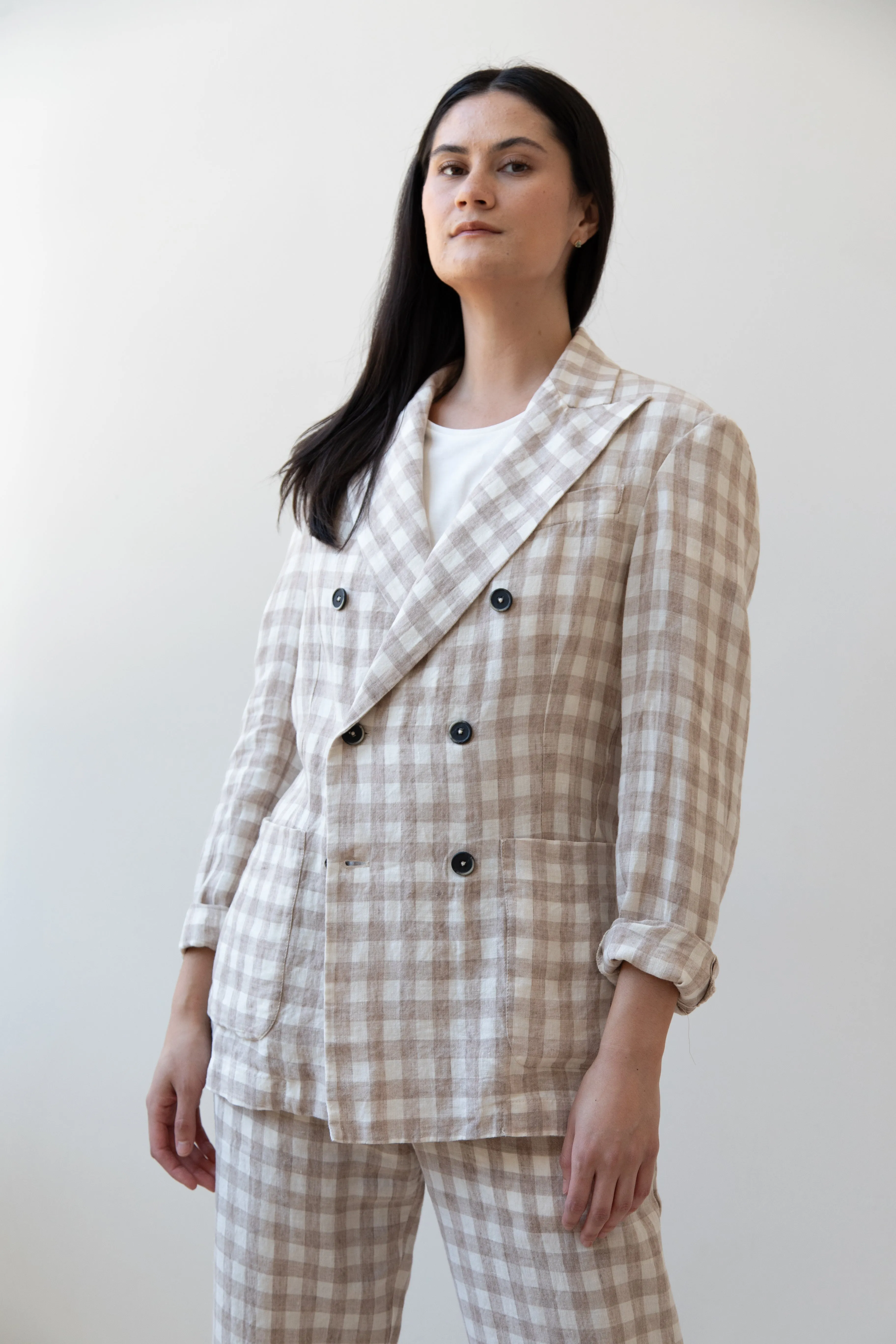 Barena Venezia | Double Breasted Blazer in Cream Check