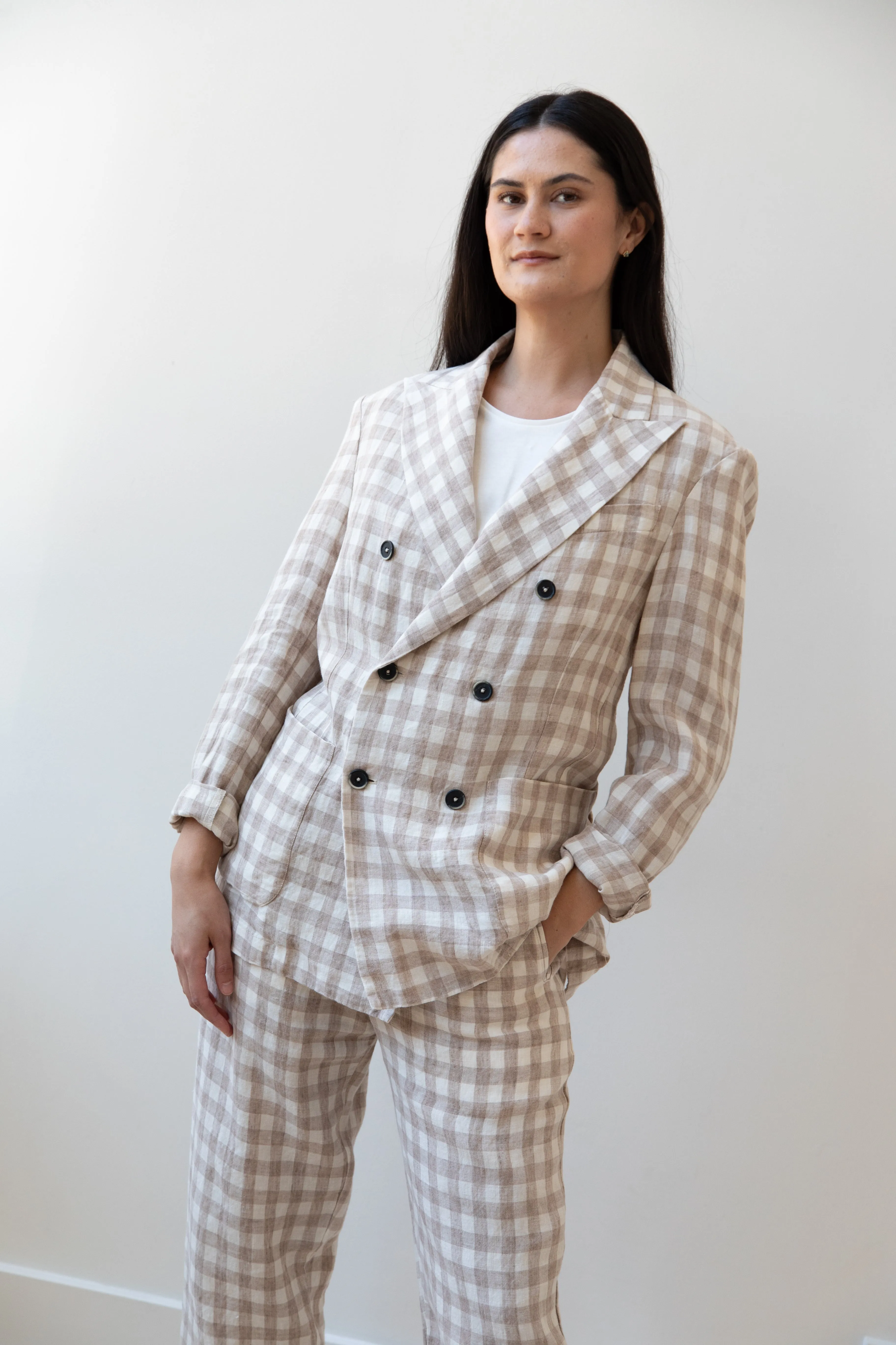 Barena Venezia | Double Breasted Blazer in Cream Check