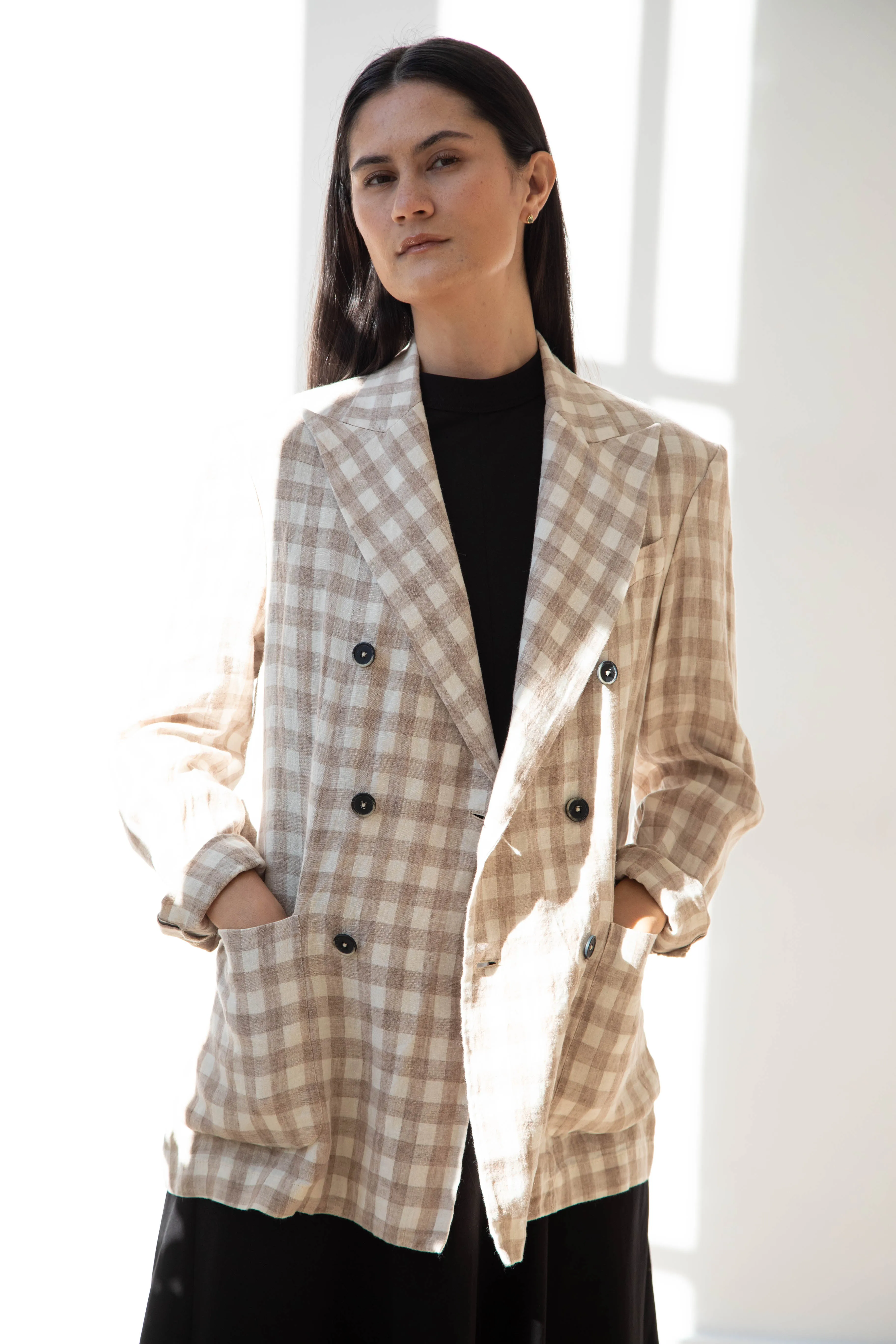 Barena Venezia | Double Breasted Blazer in Cream Check