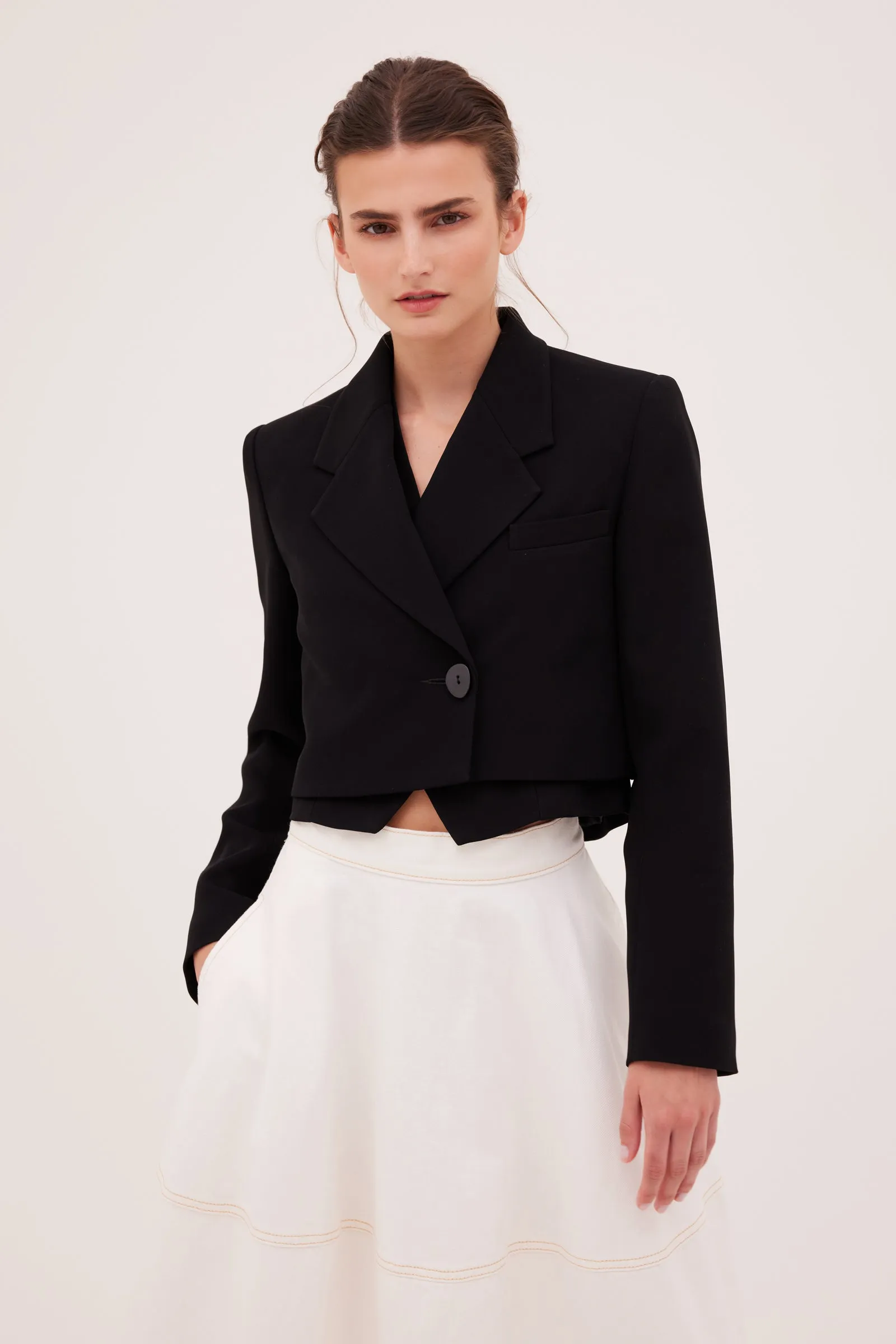 BLACK CREPE SOHO JACKET