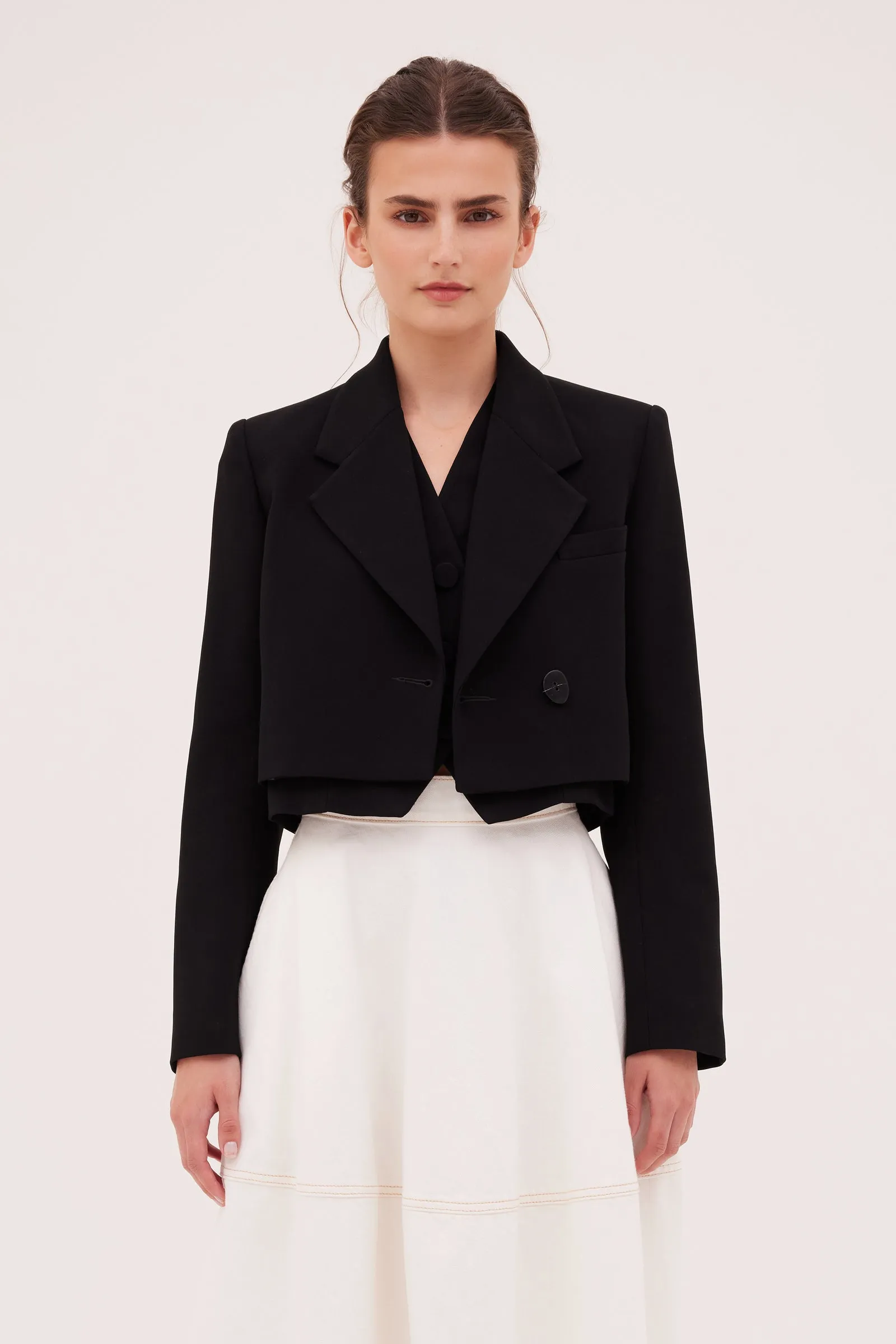 BLACK CREPE SOHO JACKET