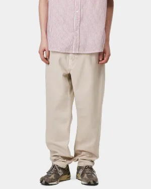 Carhartt WIP Newel Pant Relaxed Tapered Mens Trousers - Fleur De Sel Stone Dyed
