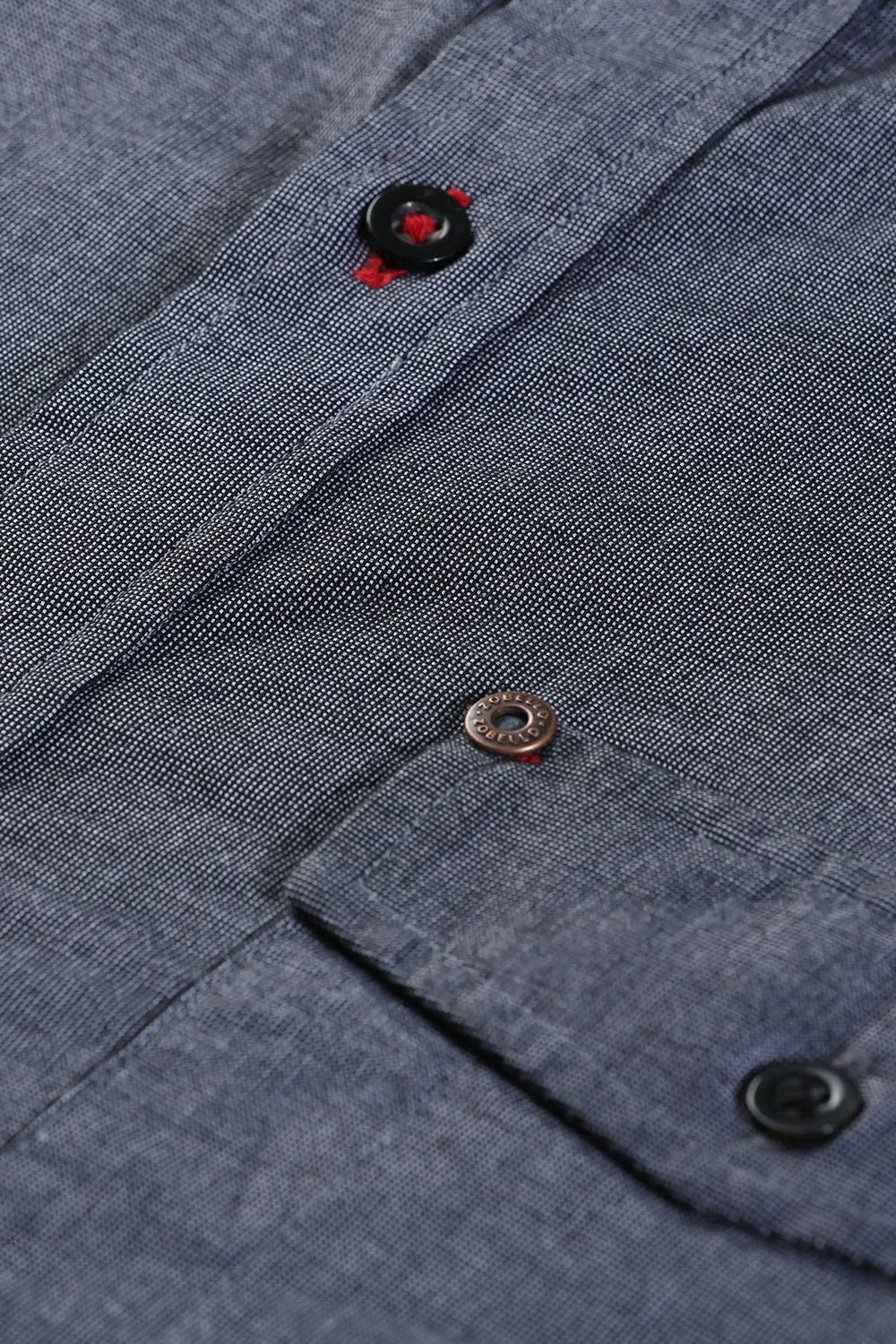 Charcoal Shirt with Semi Concealed Placket