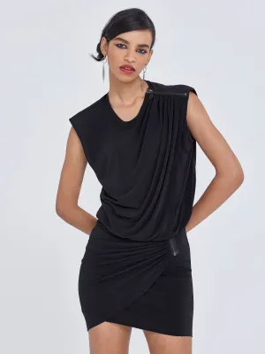 Draped Cap-Sleeve Top