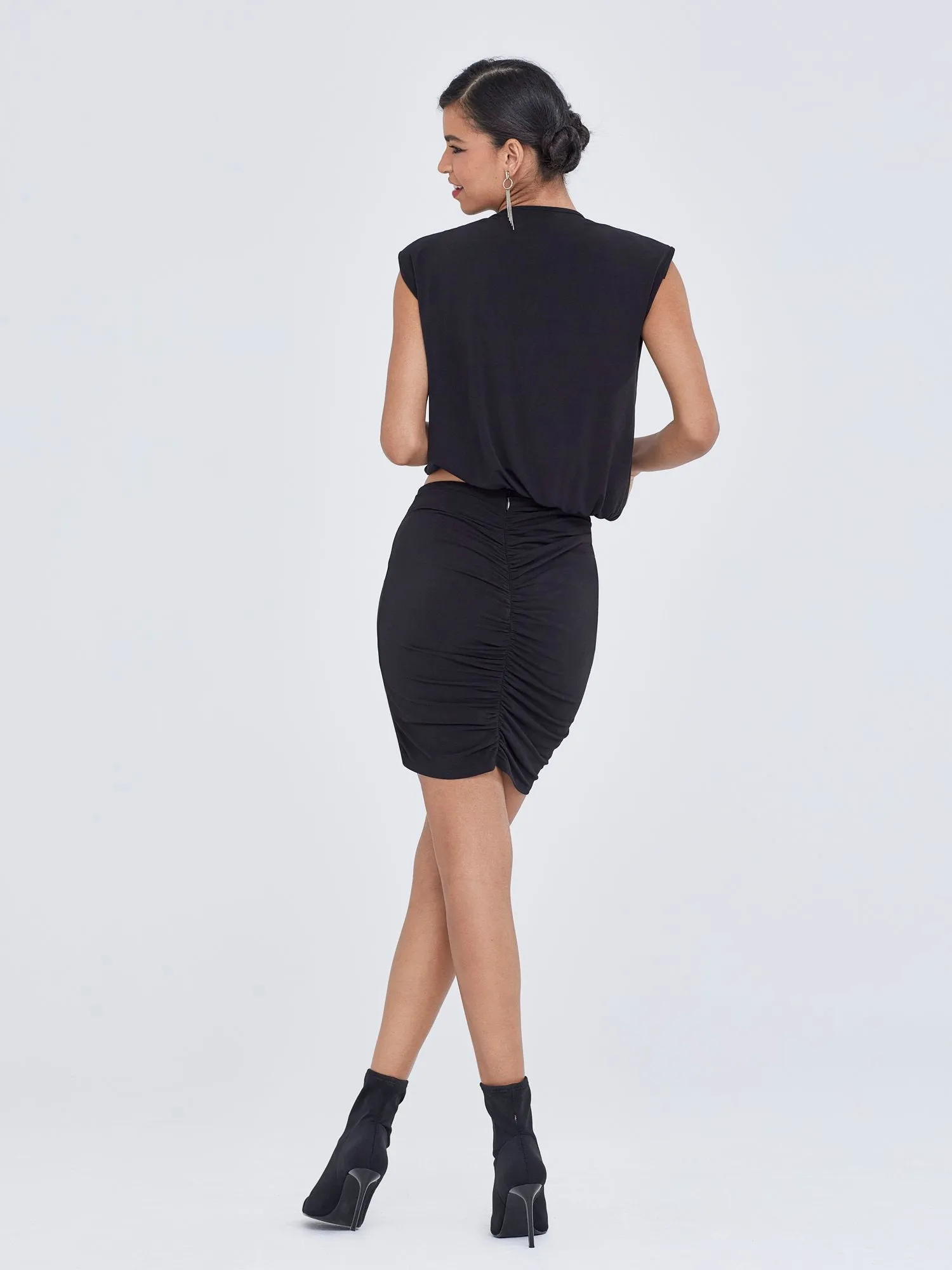Draped Cap-Sleeve Top