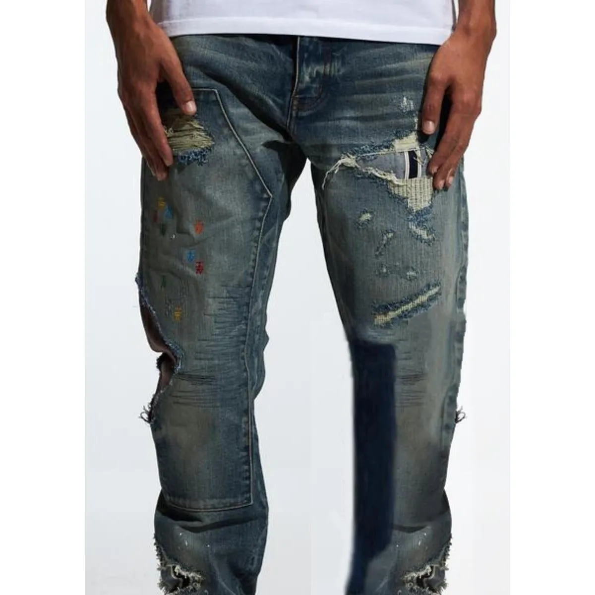 Embellish Campberg Ripped Denim Jeans (EMBF222-6)