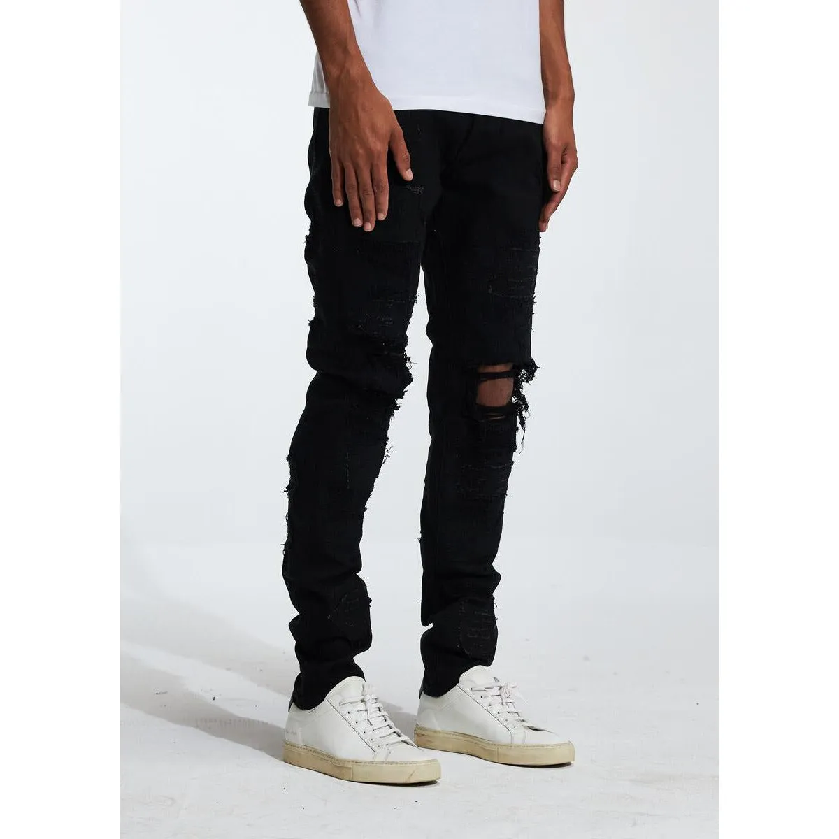 Embellish Palmwood Black Ripped Denim (EMBF222-18)
