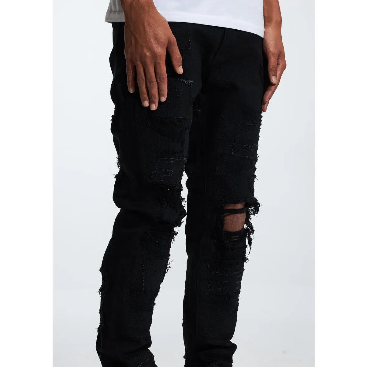 Embellish Palmwood Black Ripped Denim (EMBF222-18)