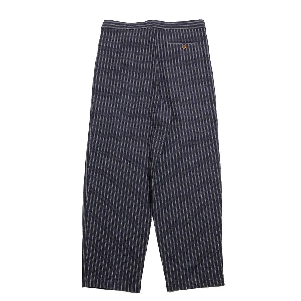 FRANK LEDER - STRIPED LINEN / COTTON - 1 TUCK DRAWSTRING PANTS - FL-0913017