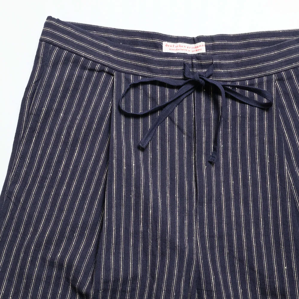 FRANK LEDER - STRIPED LINEN / COTTON - 1 TUCK DRAWSTRING PANTS - FL-0913017