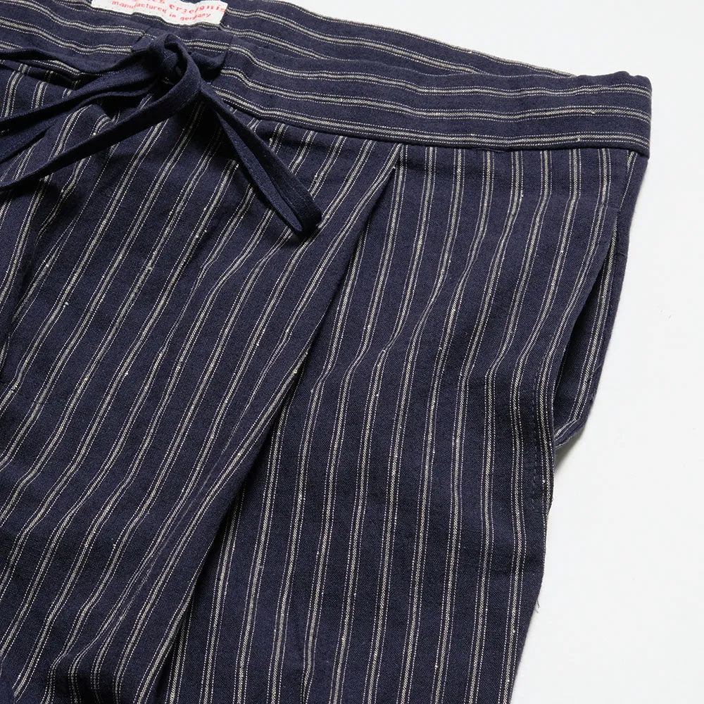 FRANK LEDER - STRIPED LINEN / COTTON - 1 TUCK DRAWSTRING PANTS - FL-0913017