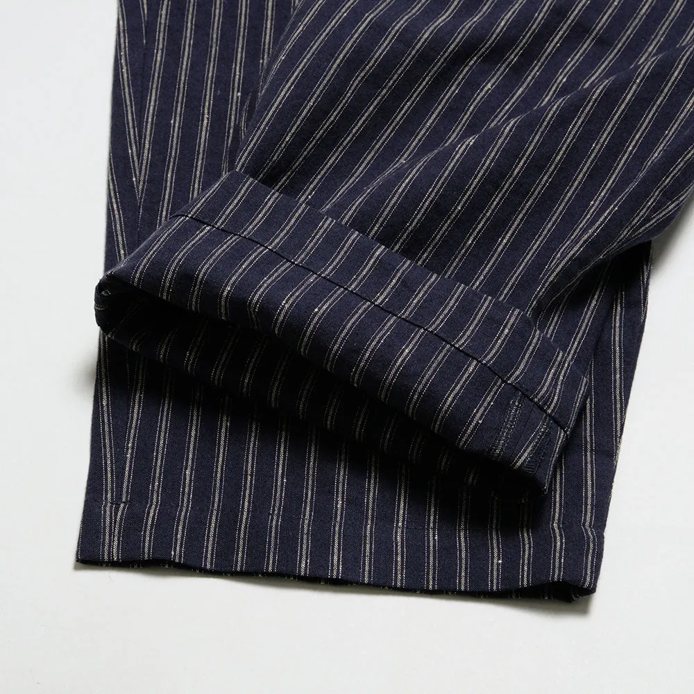 FRANK LEDER - STRIPED LINEN / COTTON - 1 TUCK DRAWSTRING PANTS - FL-0913017