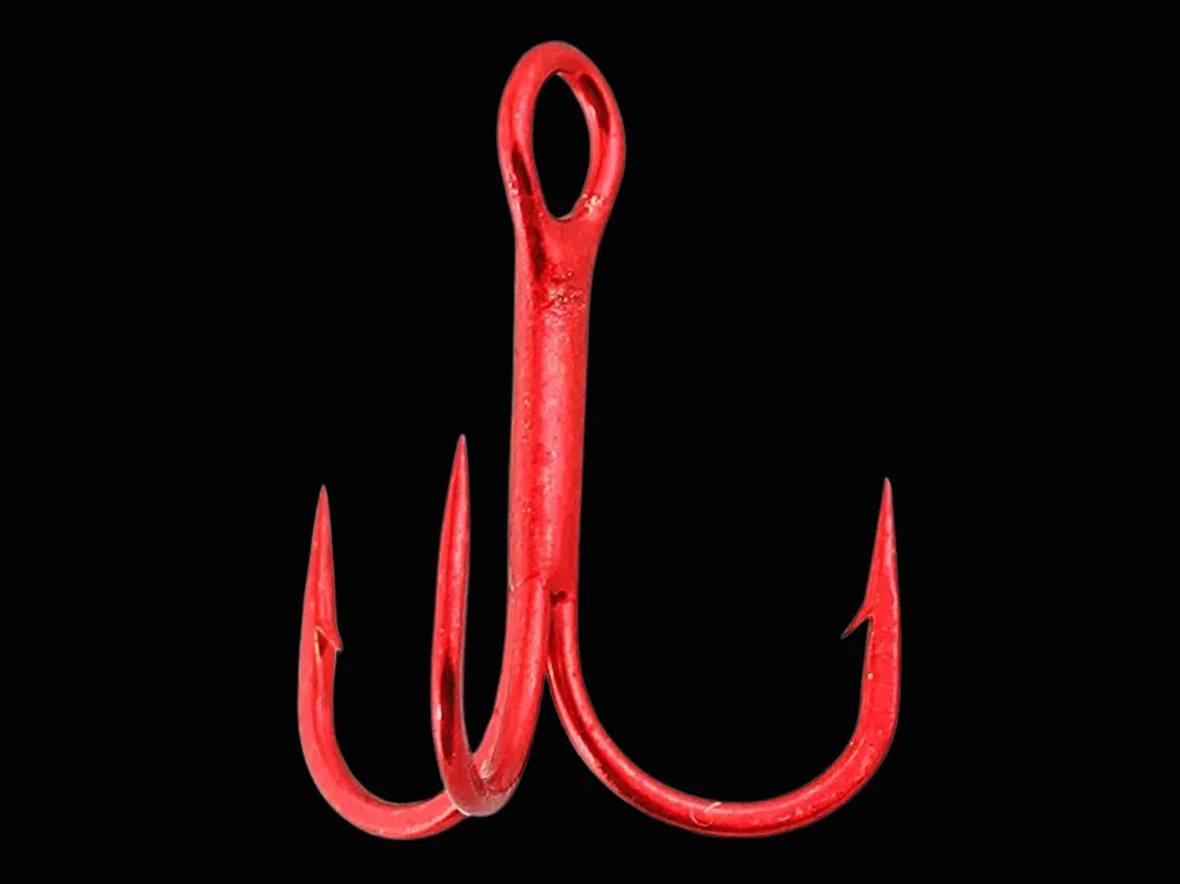 Gamakatsu Round Bend Treble Hooks Red