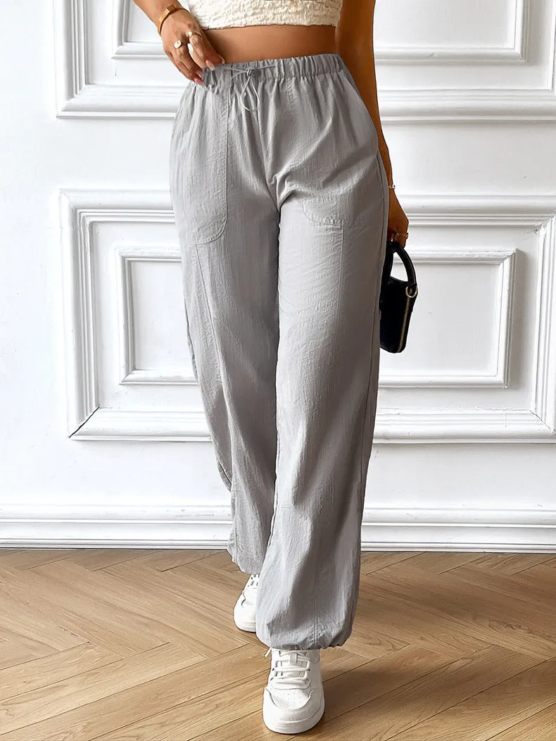 Grey Hiking Cargo Joggers Pants Athletic Sweatpants