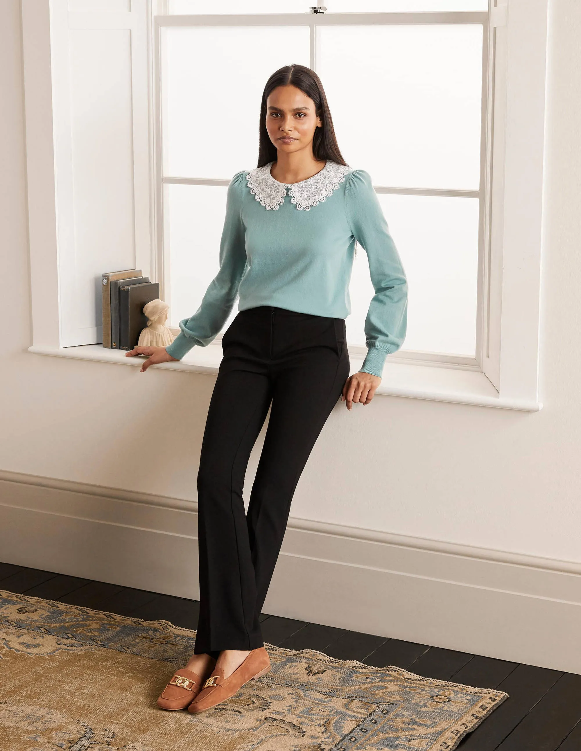Hampshire Bootcut Trousers-Black