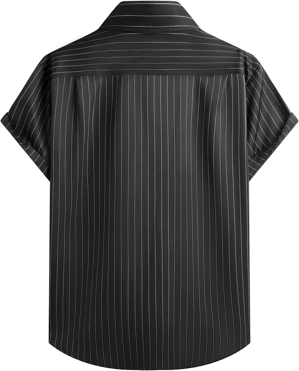 Hardaddy Men's Casual Striped Shirts Button Down Short Sleeve Blouse Summer Hawaiian Shirt