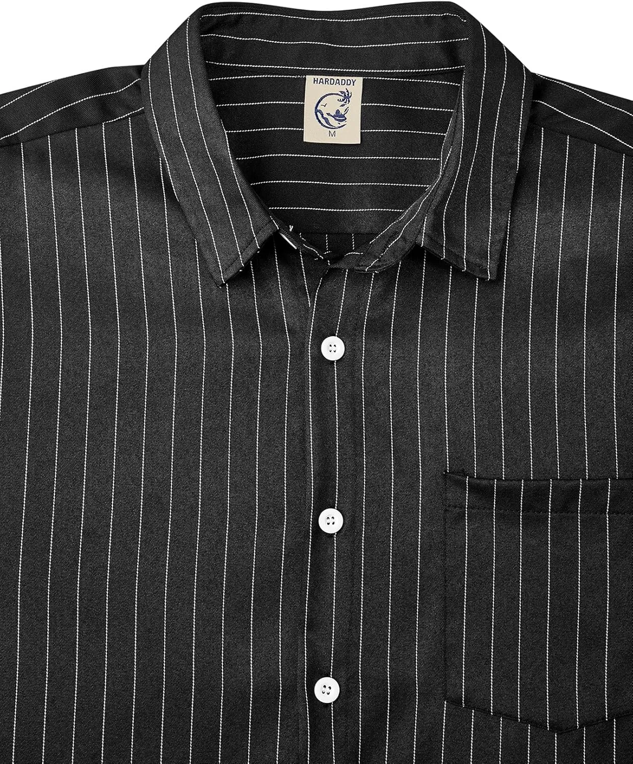 Hardaddy Men's Casual Striped Shirts Button Down Short Sleeve Blouse Summer Hawaiian Shirt