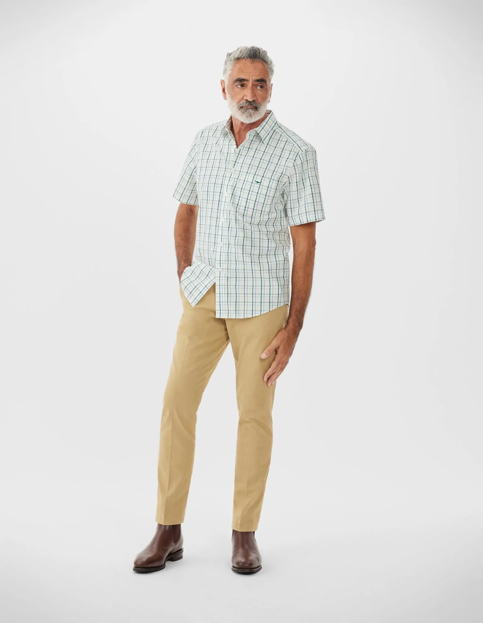 Hervey Shirt - White/Blue/Green