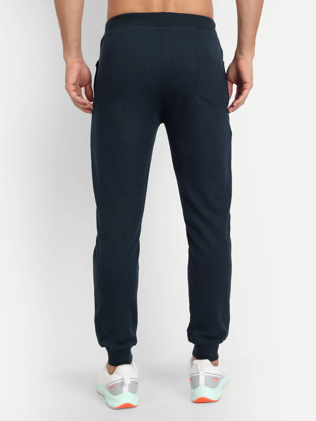 Hiflyers Men Navy Slim Fit Solid Terry Joggers