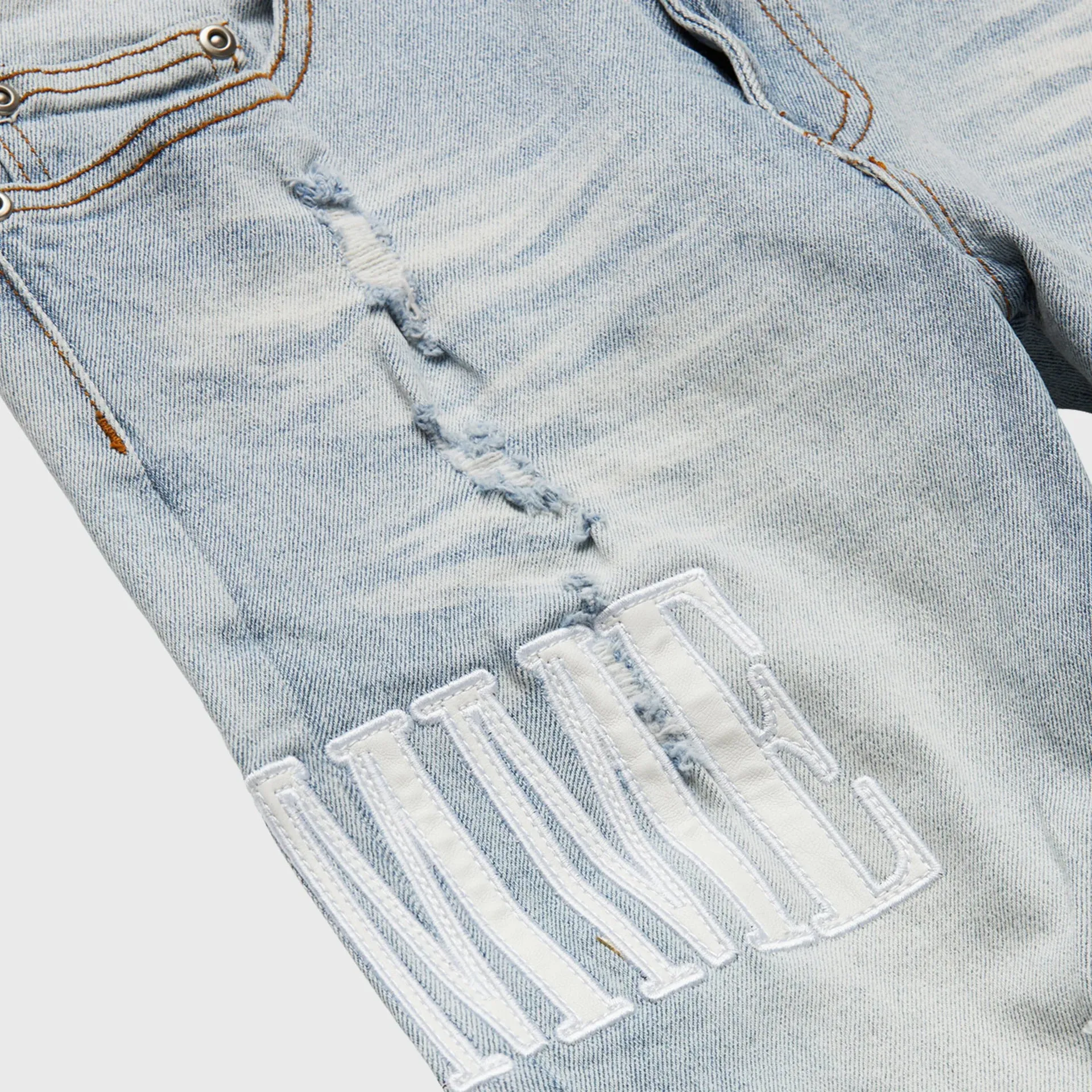 Homme   Femme Letterman Denim Blue w/White