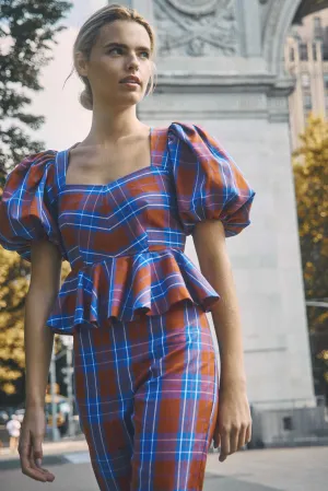 Hunter Bell Kaia Top in Stretch Plaid