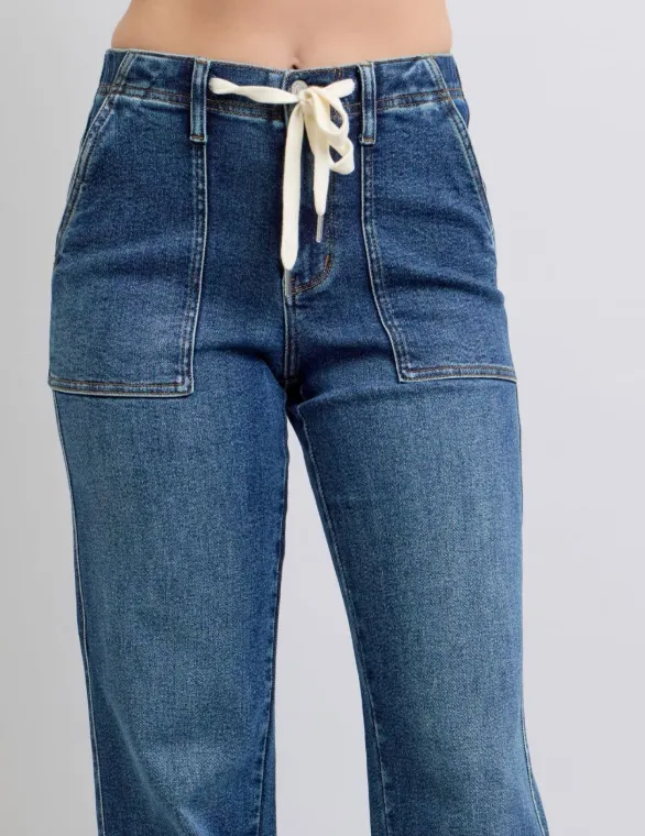 Judy Blue HW Drawstring Jeans
