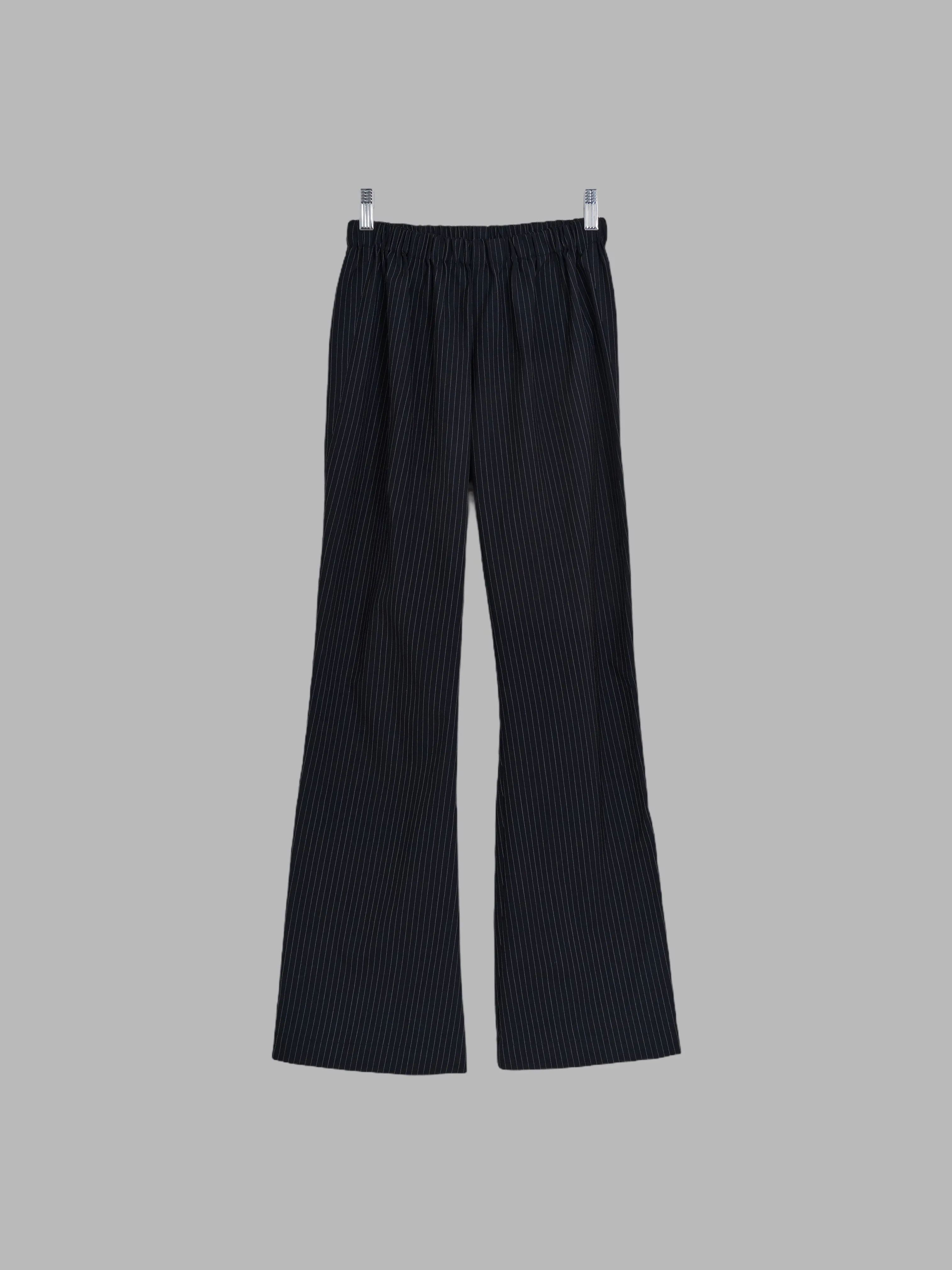 Junya Watanabe Comme des Garcons 1996 striped wool elastic waist flared trousers