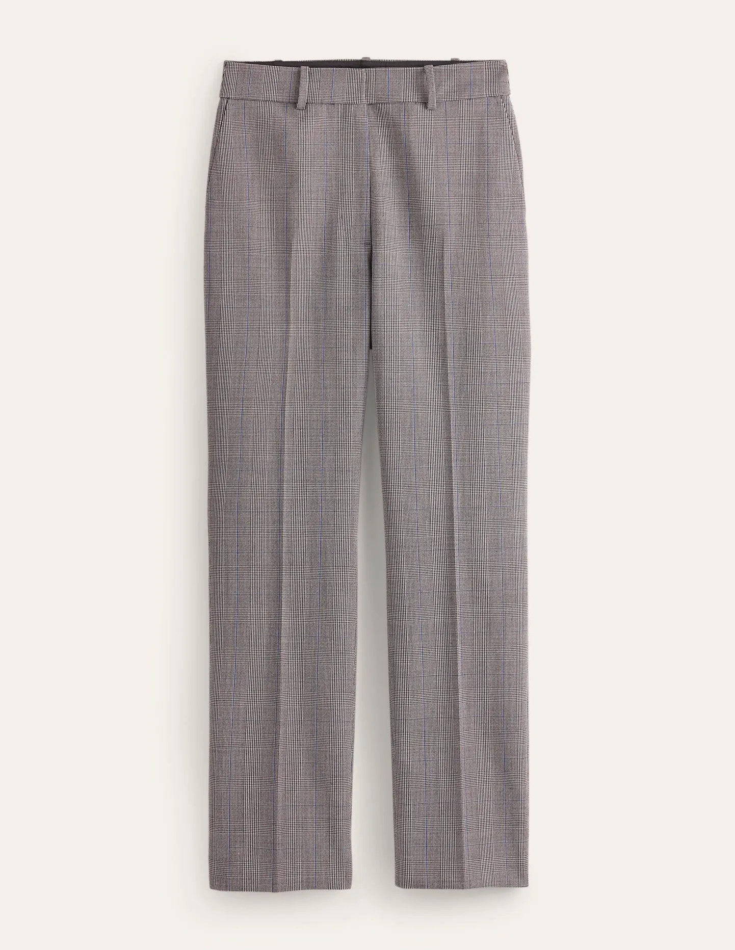 Kew Wool-Twill Trousers-Ivory, Charcoal and Blue Pow