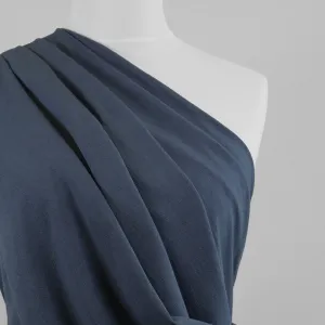 Liege - Denim Blue Viscose Linen Silky Noil Woven Fabric Sample
