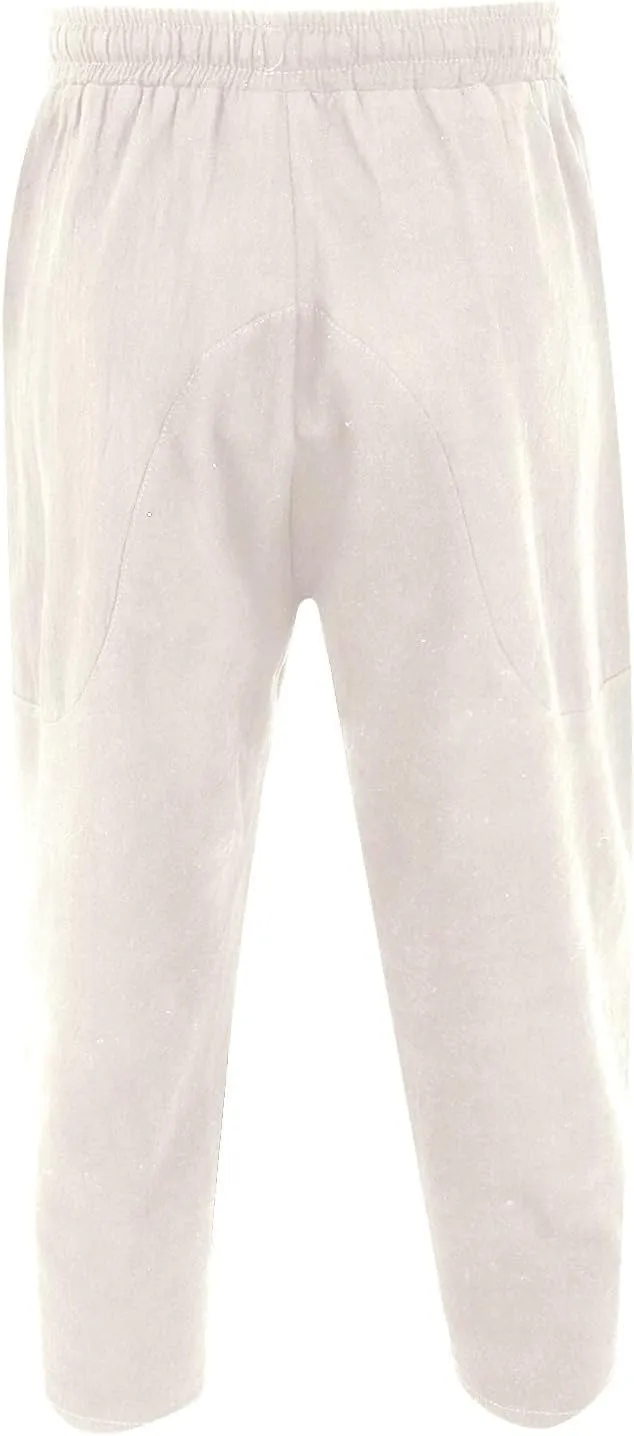 Linen Pants Men Loose Fit Classic Flat Front Chino Pants Casual Lightweight Straight Leg Summer Beach Trousers