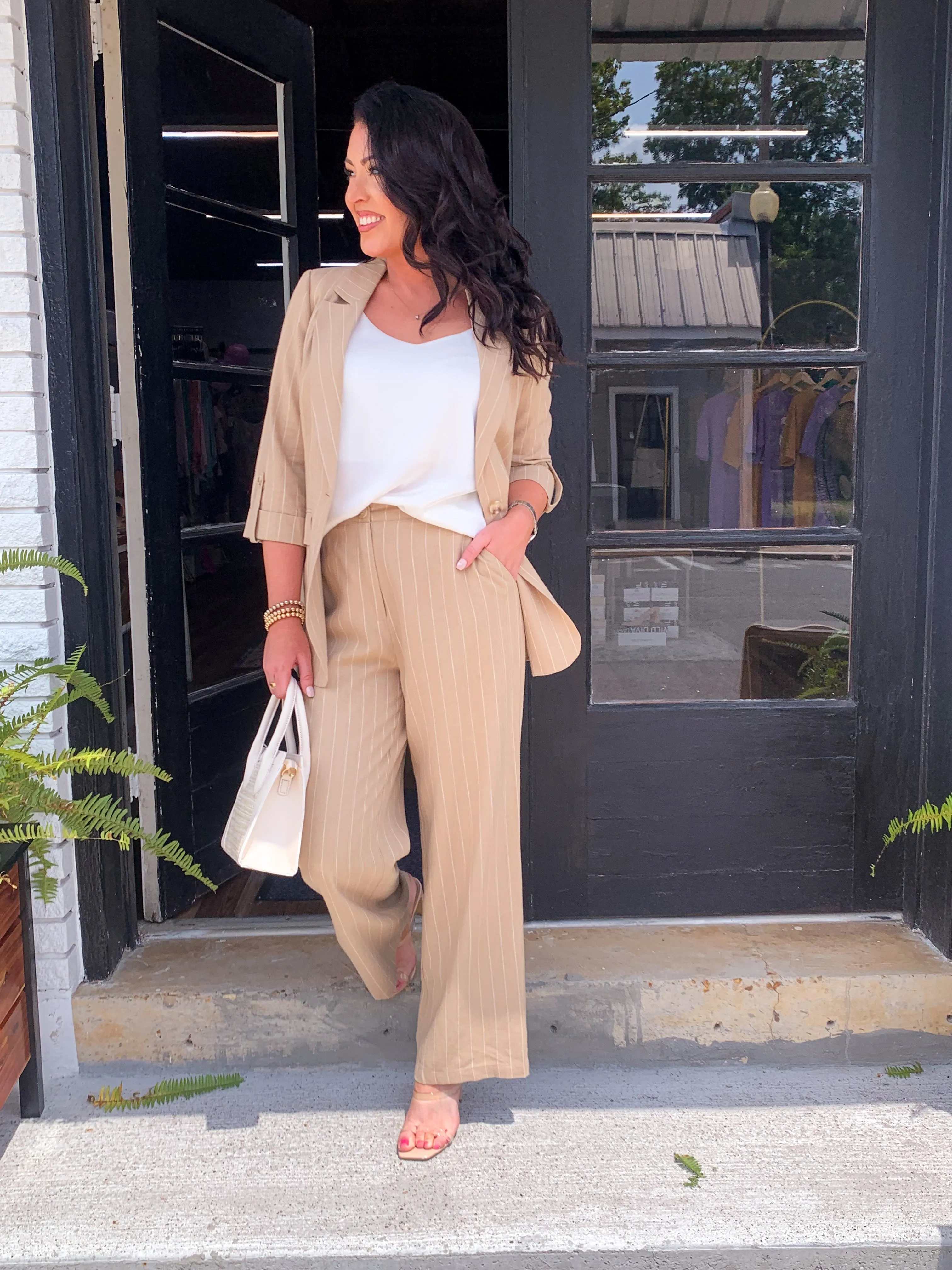 Linen Pin Striped Pants