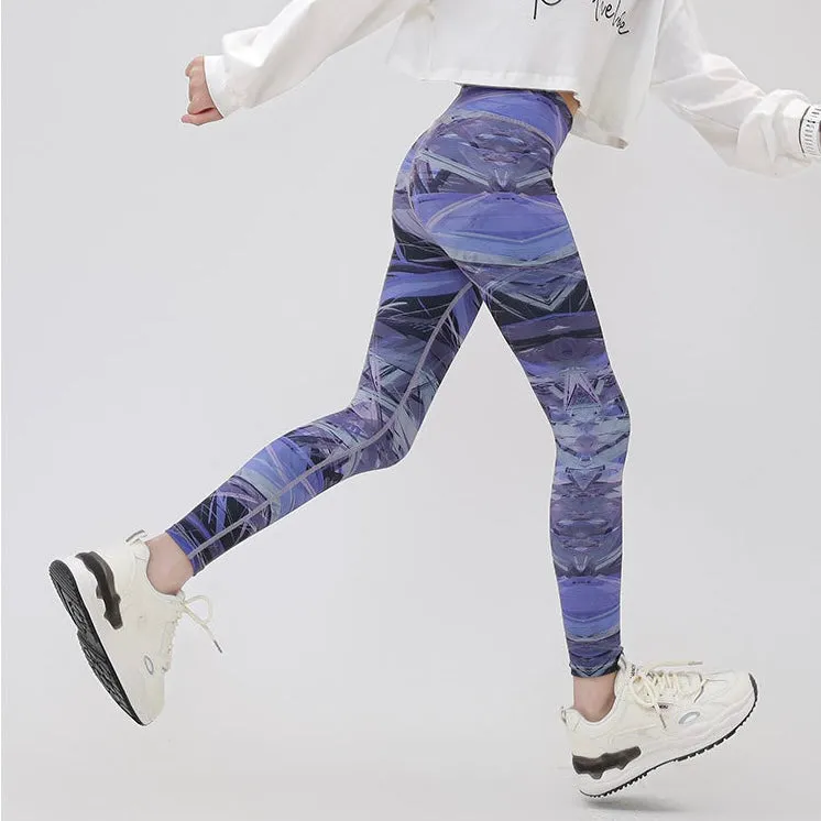 Marble Pattern Kids Yoga Leggings