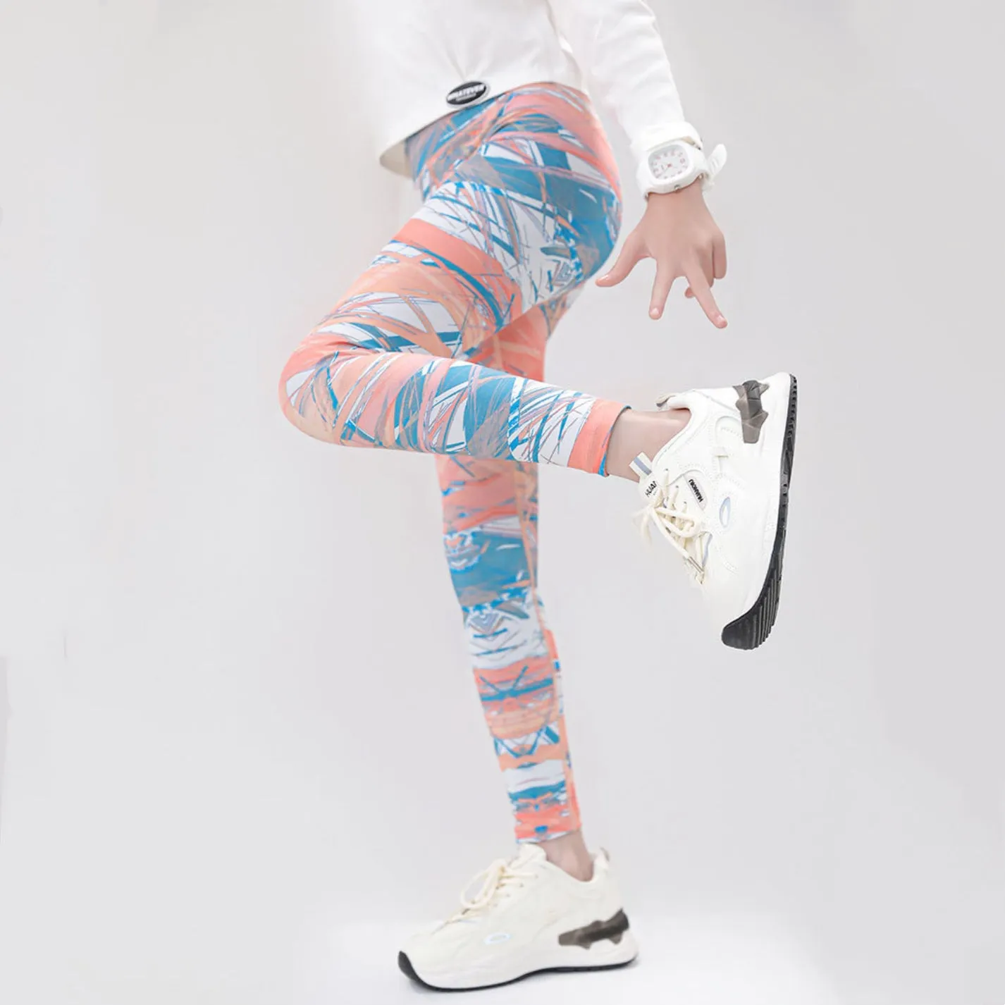 Marble Pattern Kids Yoga Leggings