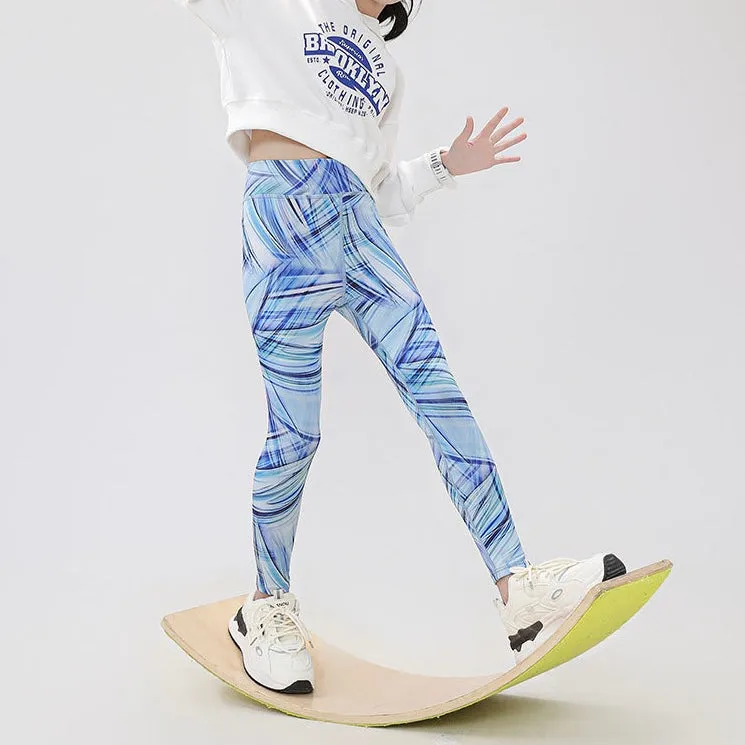 Marble Pattern Kids Yoga Leggings