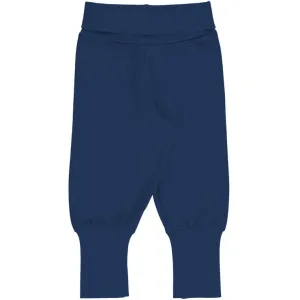 Maxomorra Rib Pants - Solid Navy