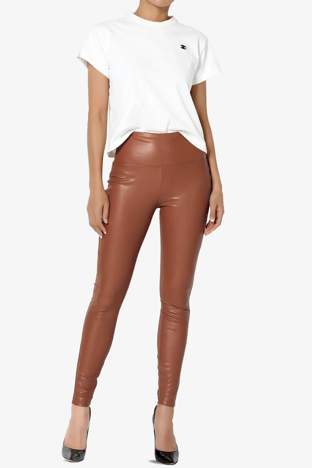 Mayari High Rise Faux Leather Leggings PLUS