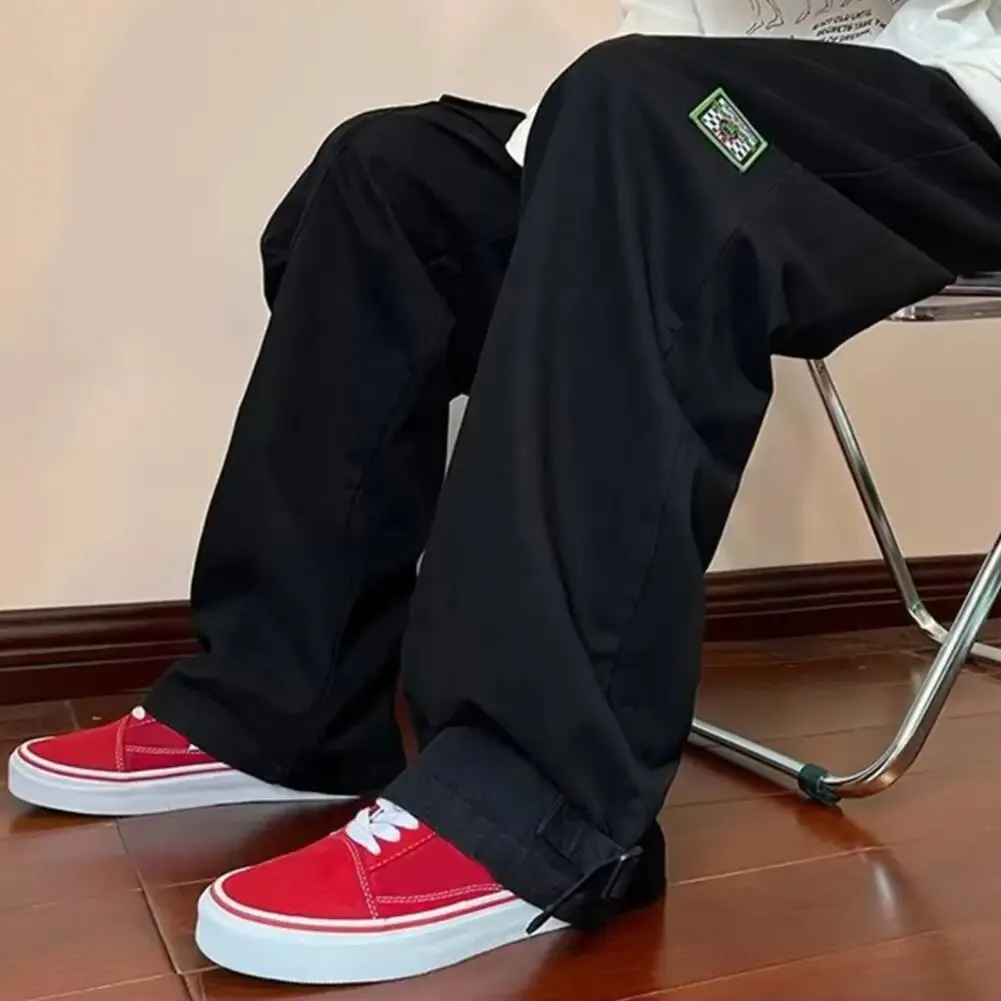 Men's Casual Black Cargo Baggy Pants with Pockets | Ideal for Spring