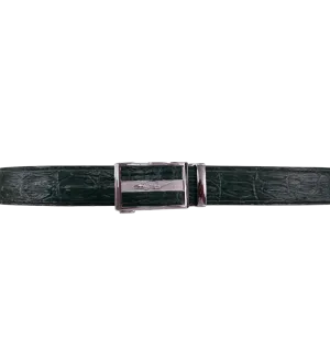 Men's Green Croc Belt Genuine Leather Sliver Buckle Fancy style