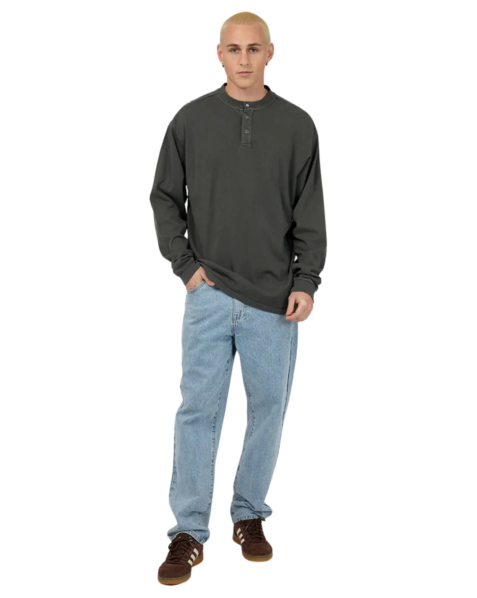 Mens Henley LS Top