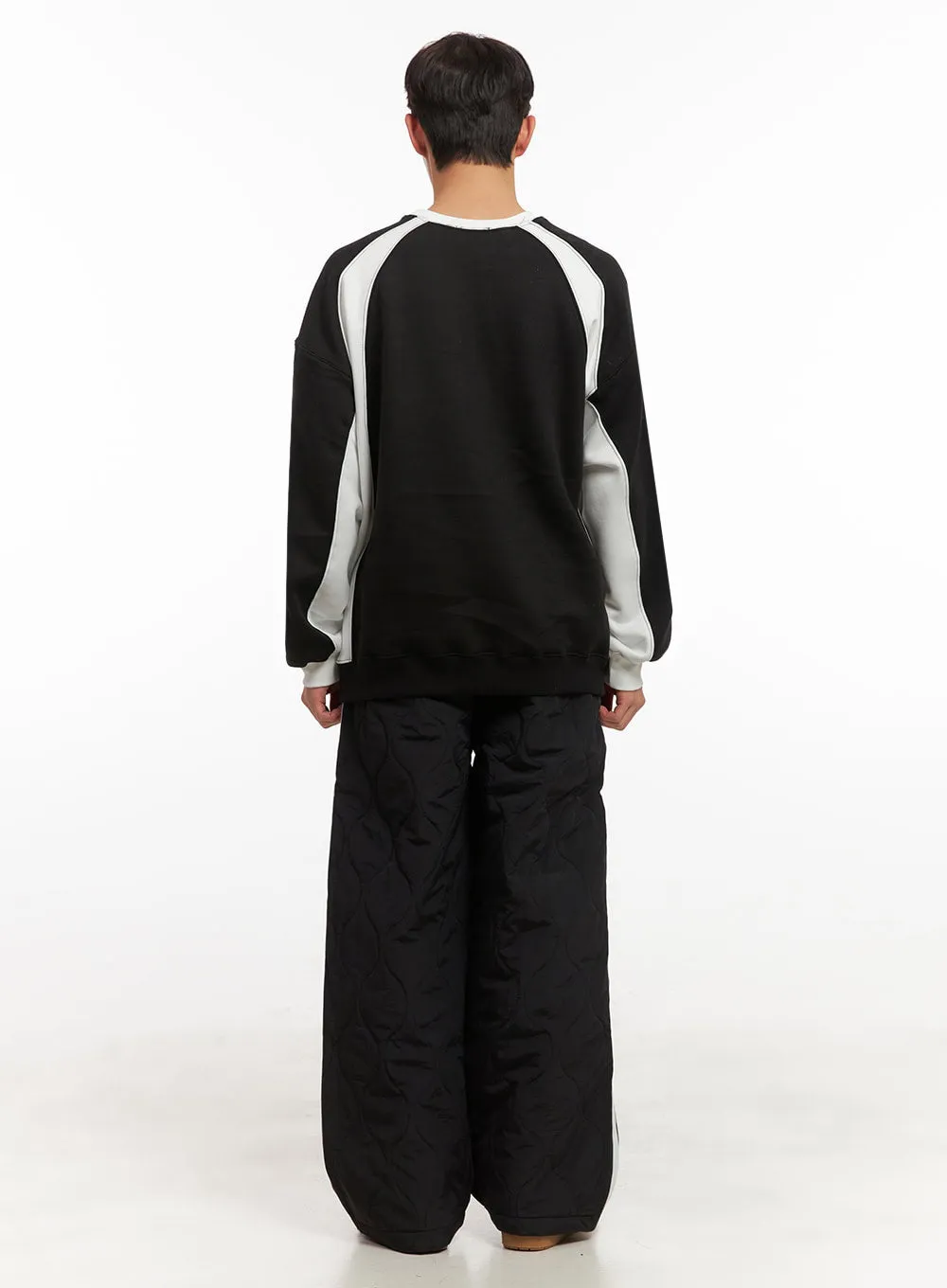 Men's Quilted Wide-Leg Track Pants ID431