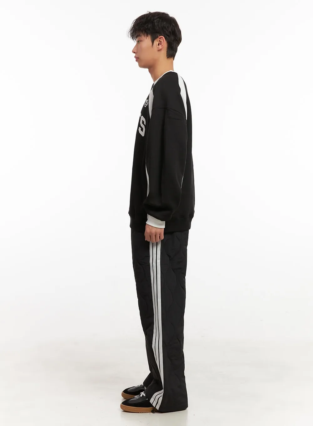 Men's Quilted Wide-Leg Track Pants ID431