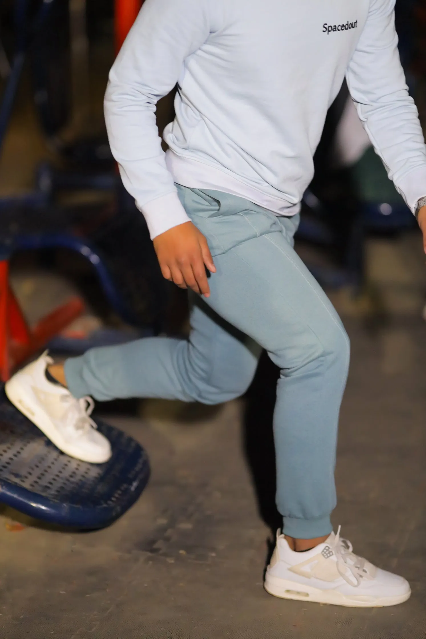 MENS TROUSER MAZE BLUE WITH  SPACE OUT EMB