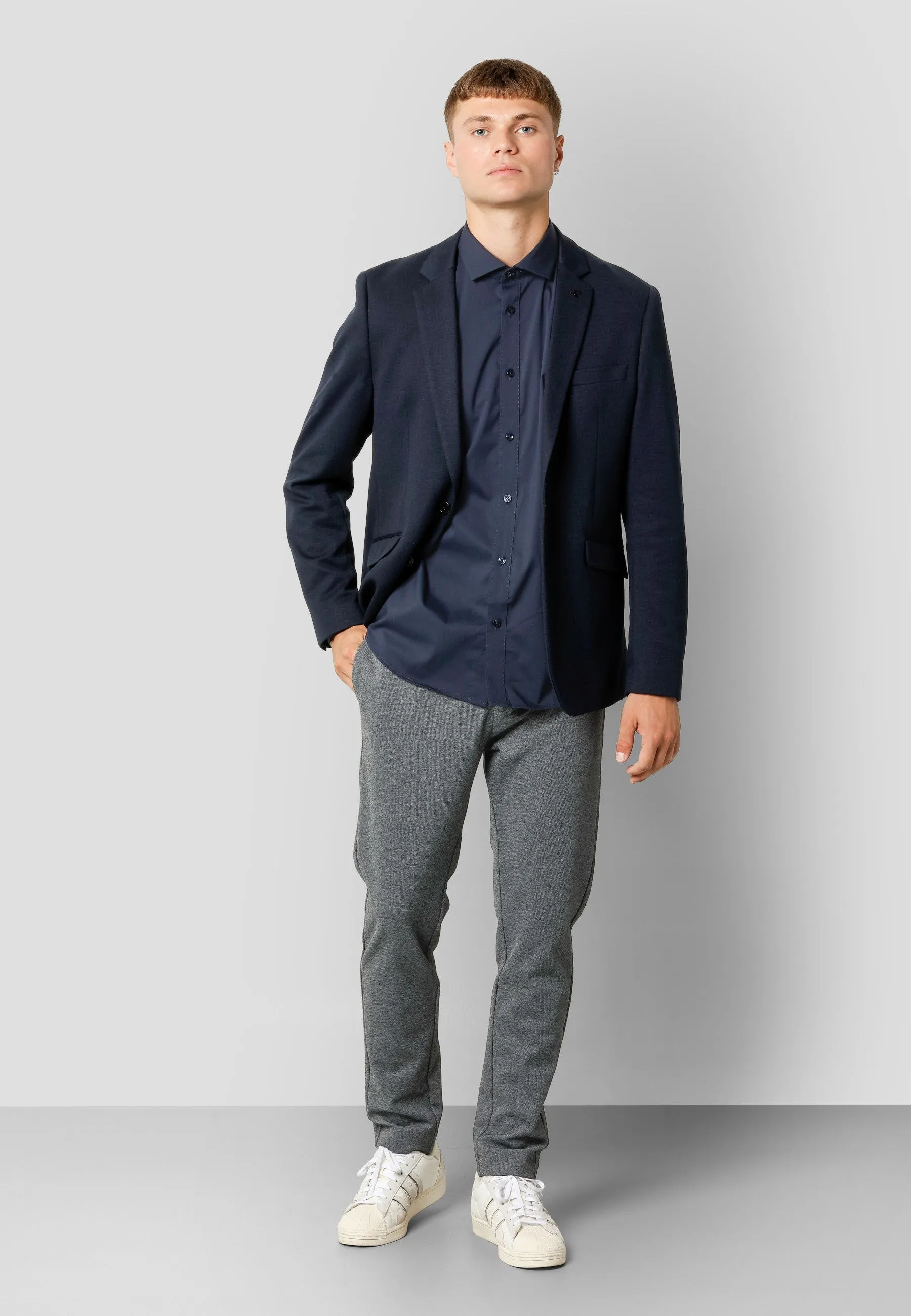 Milano jersey stretch pants - Mørkegrå Mix